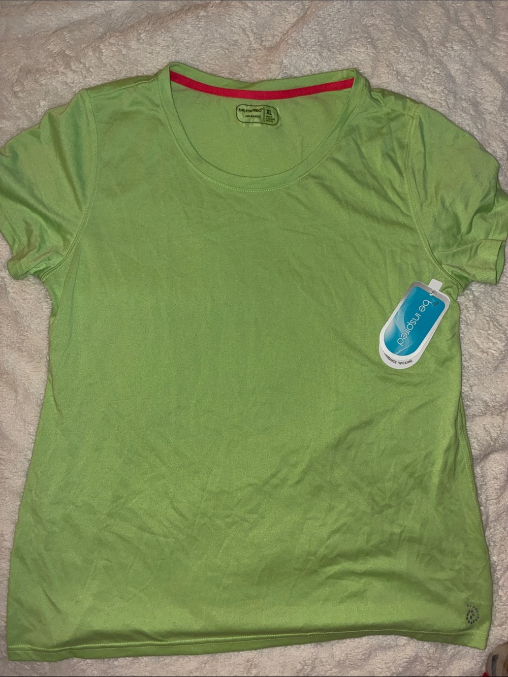 be inspired Lime Green Short Sleeve Crew Neck Tee